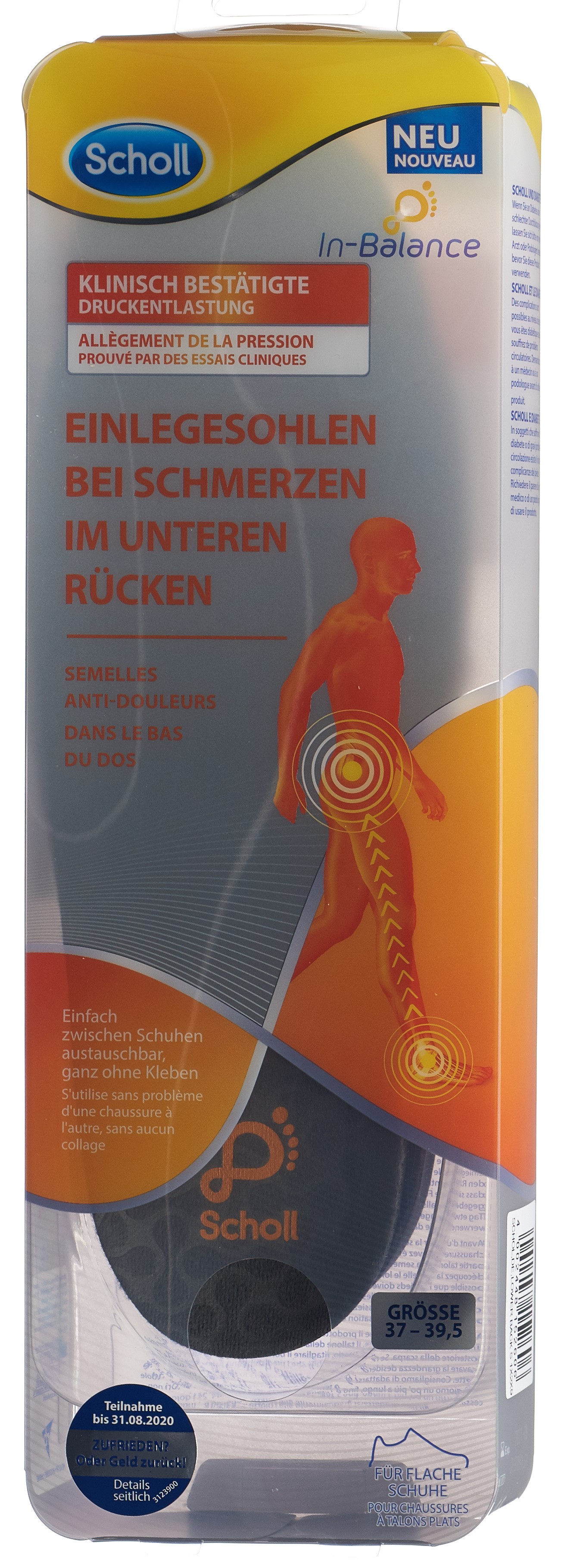Scholl In-Balance Einlegesohle 37-39.5 bei Schmerzen im unteren Rücken