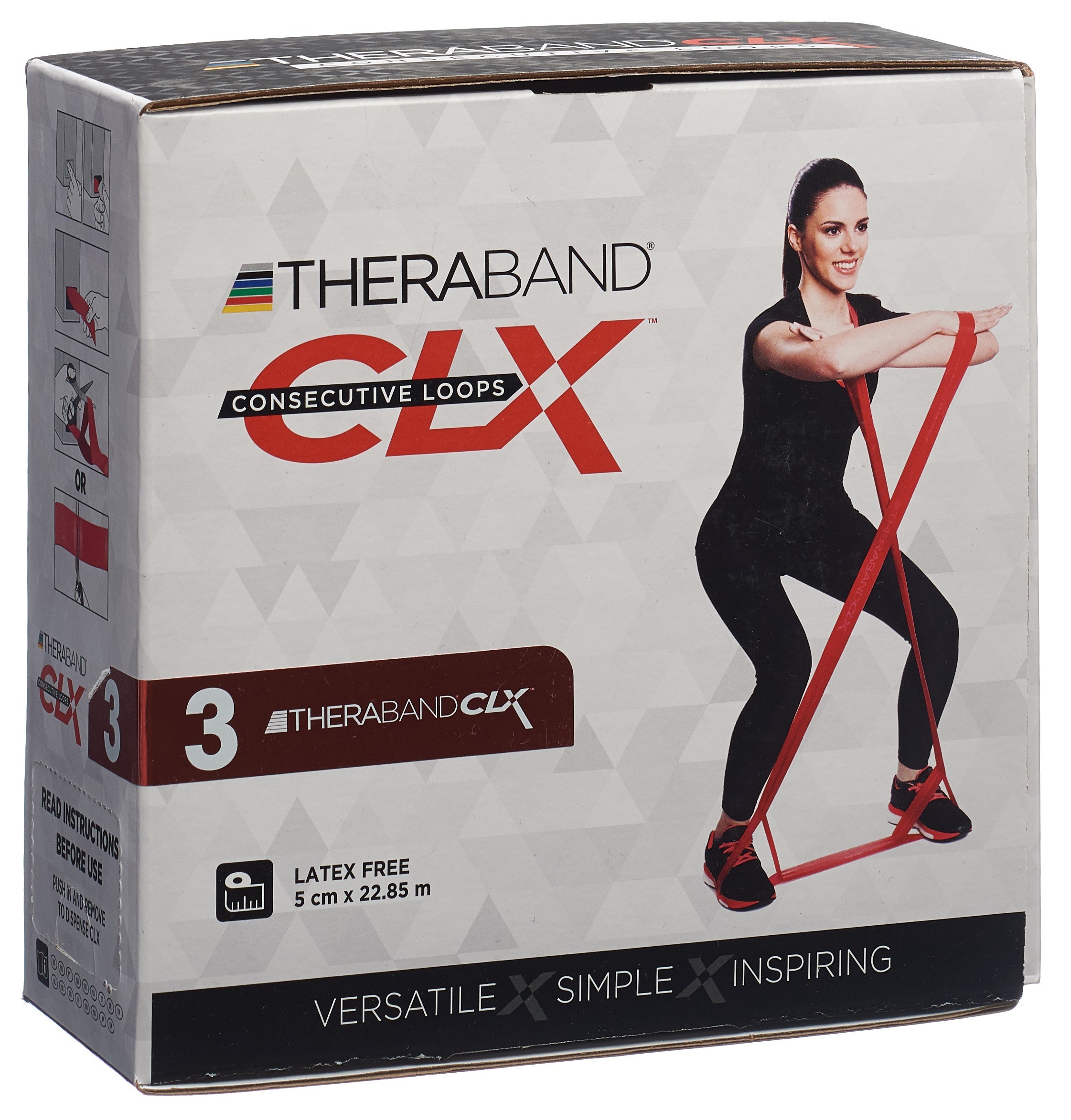 TheraBand CLX22M Loops bulk 1.7kg rot mittelstark untrainierte Frauen Jugendliche