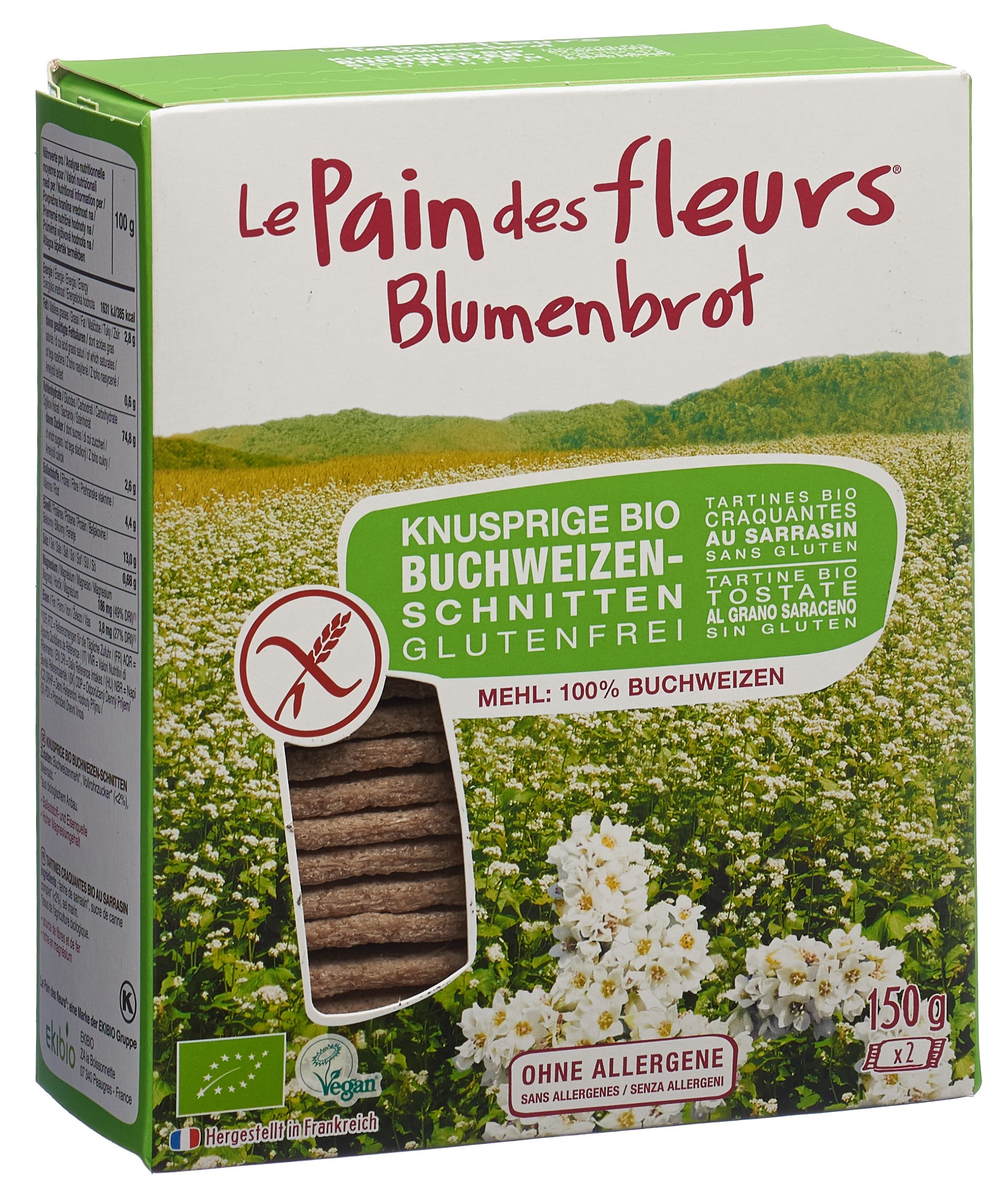 Le Pain des fleurs Knusprige Schnitten Buchweizen Bio glutenfrei