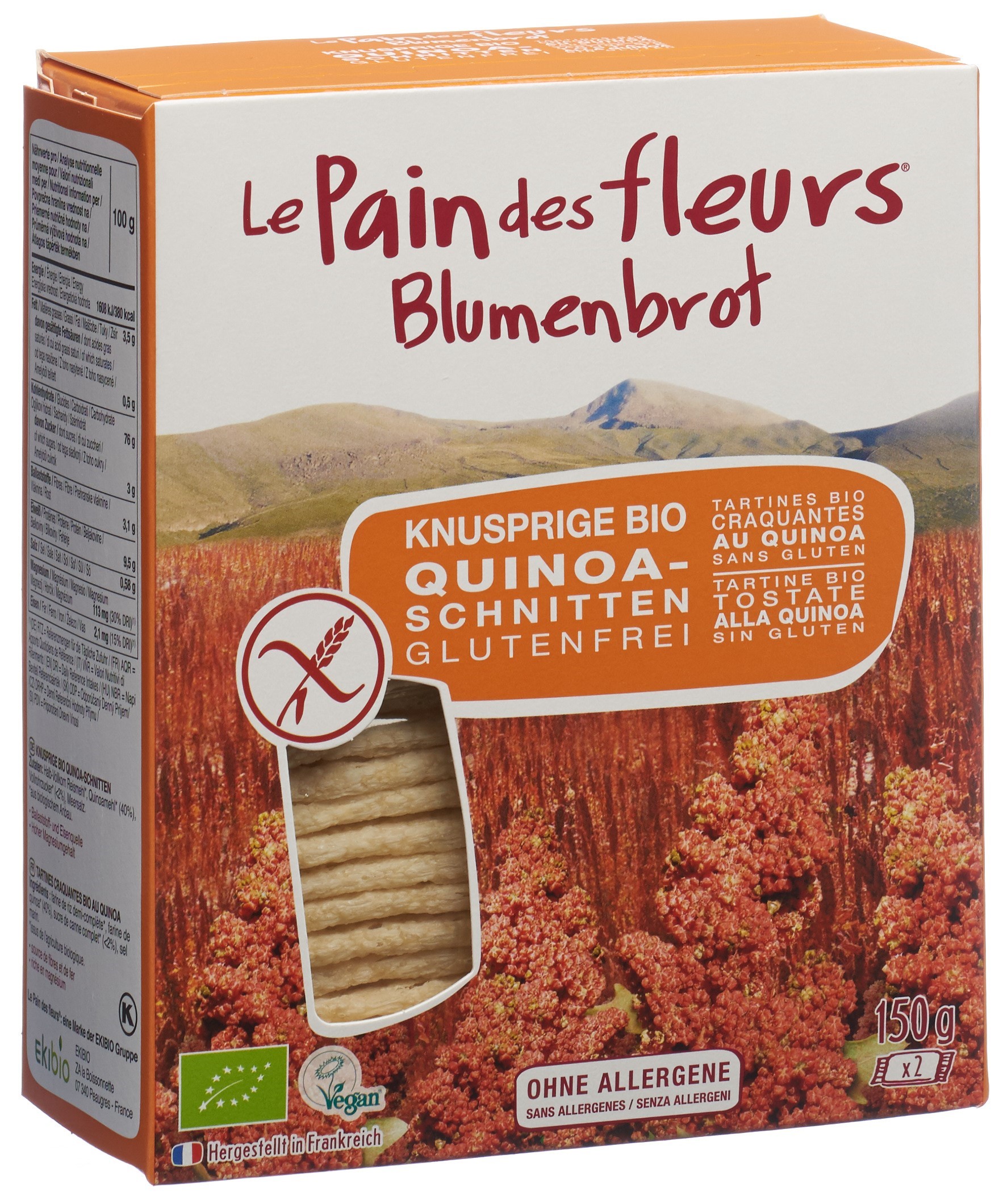 Le Pain des fleurs Knusprige Schnitten Quinoa Bio glutenfrei