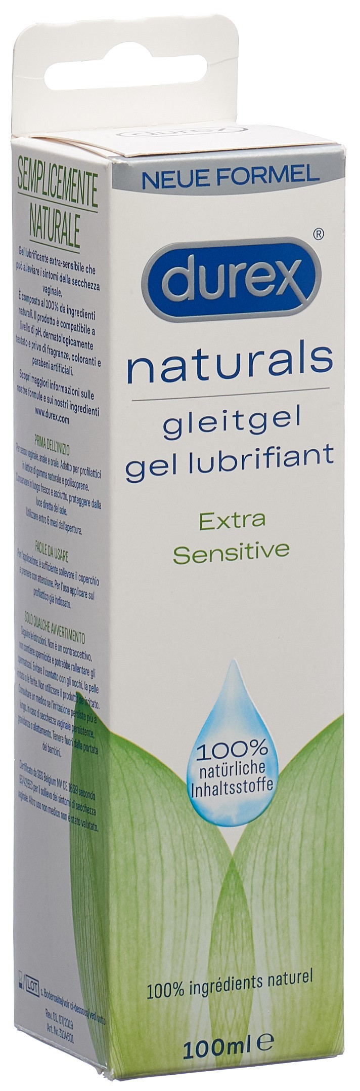 durex Naturals gel lubrifiant extra sensitive 100 ml