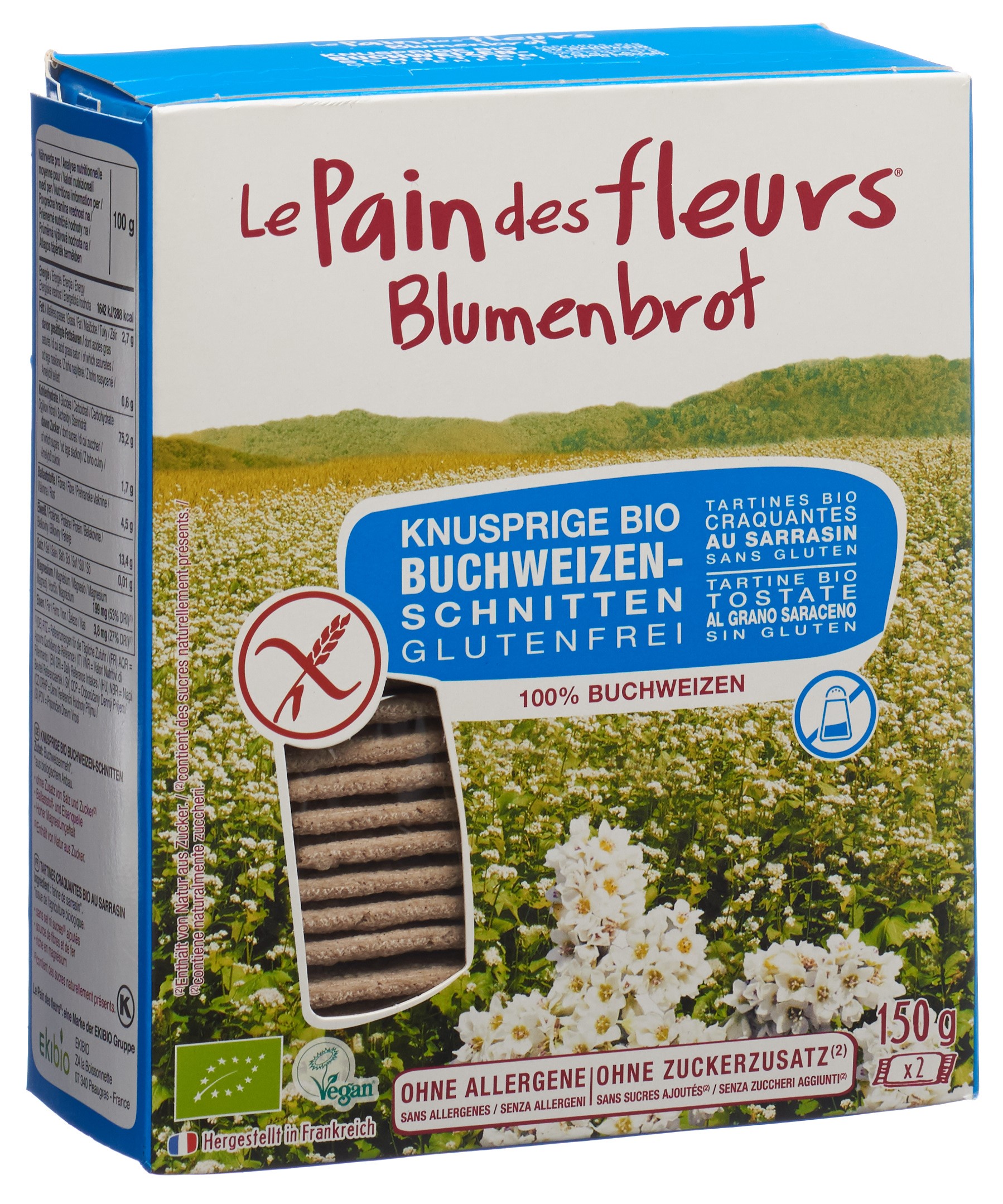 Le Pain des fleurs Knusprige Schnitten Buchweizen ohne Zuckerzusatz