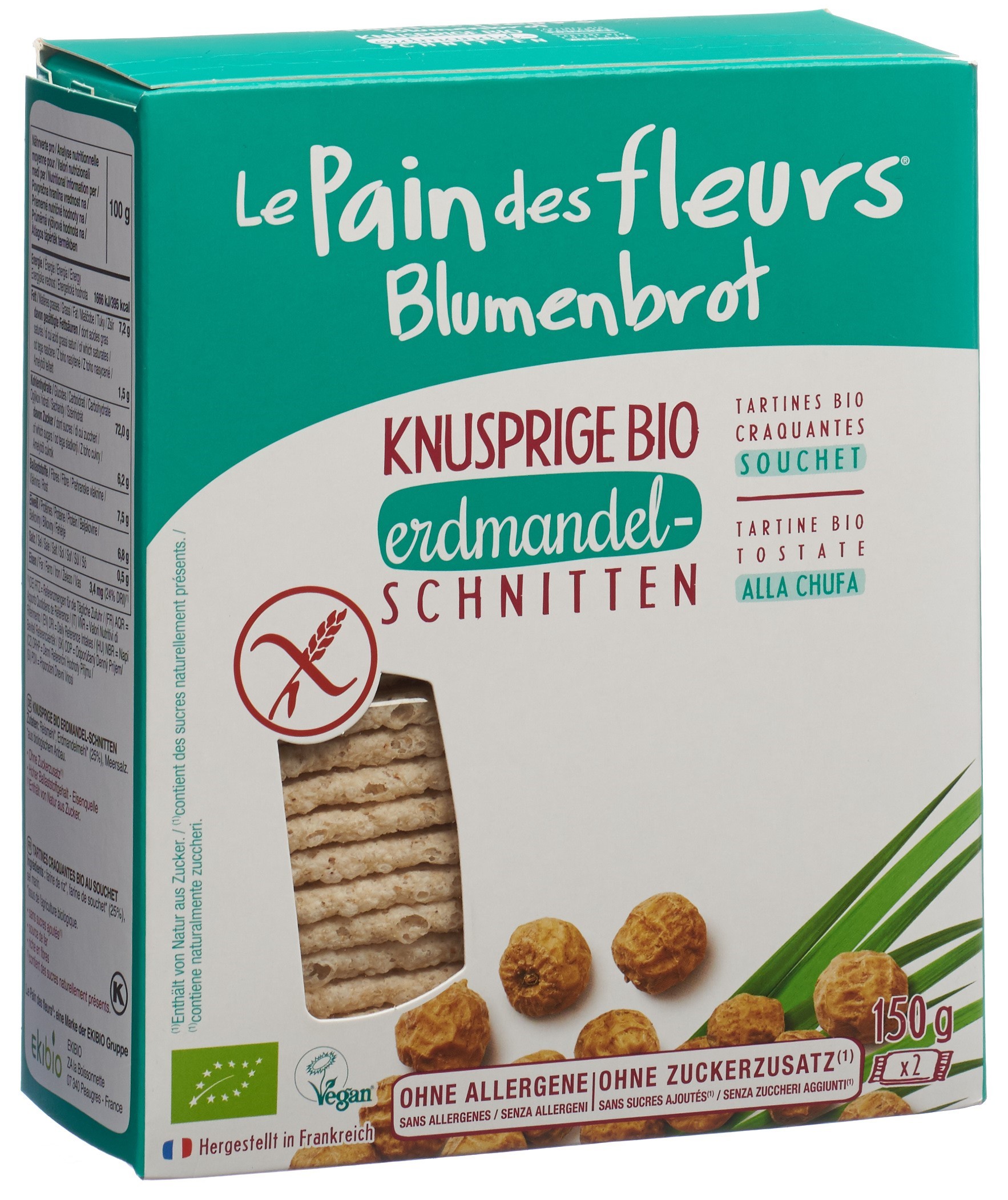 Le Pain des fleurs Knusprige Schnitten Erdmandel