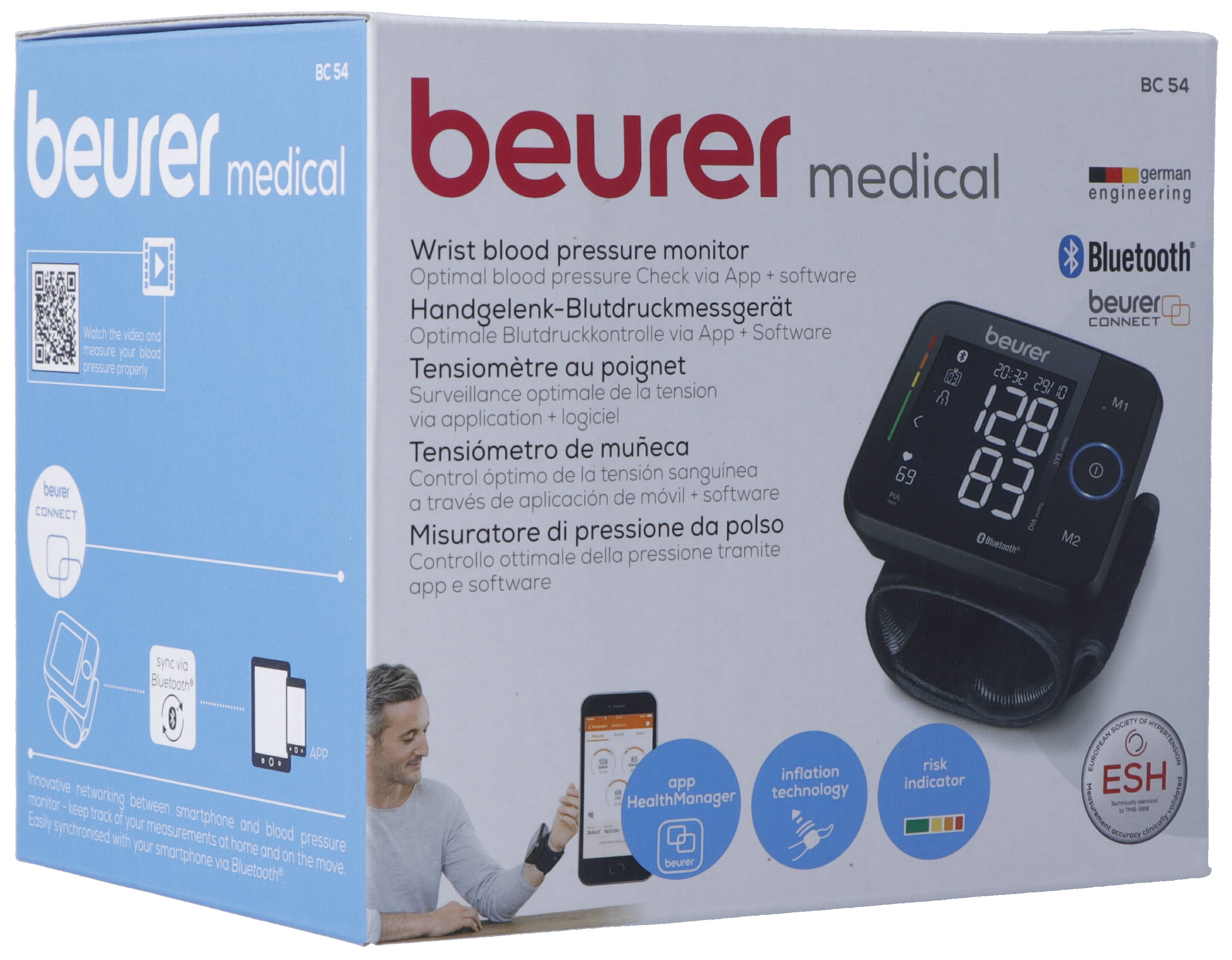 beurer Blutdruckmessgerät Handgelenk BC 54 Bluetooth