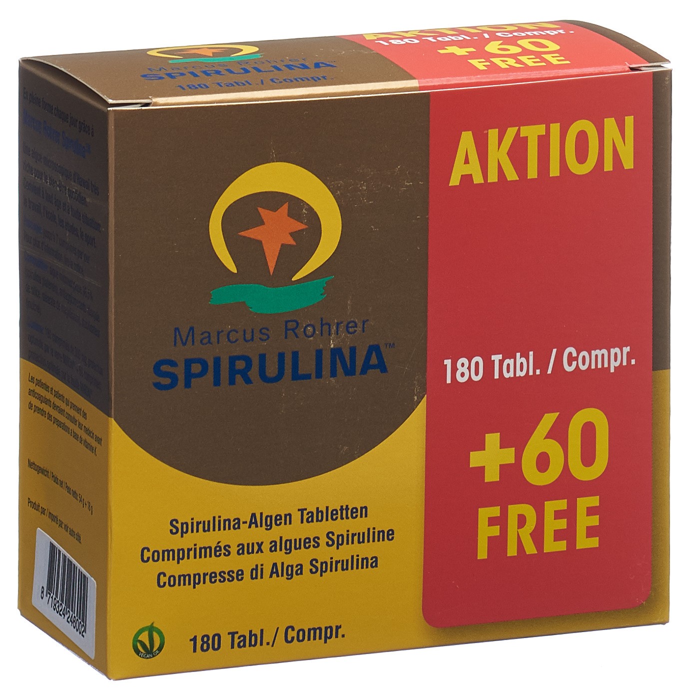 Marcus Rohrer Spirulina Tablette 180 Stück + 60 Stück gratis