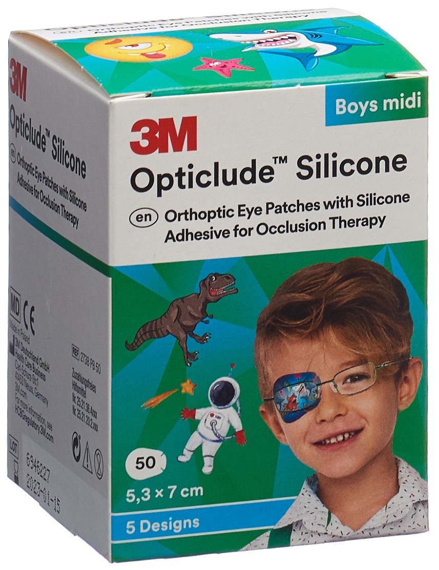 Opticlude Silicone Augenverband 5.3x7cm Midi Boys