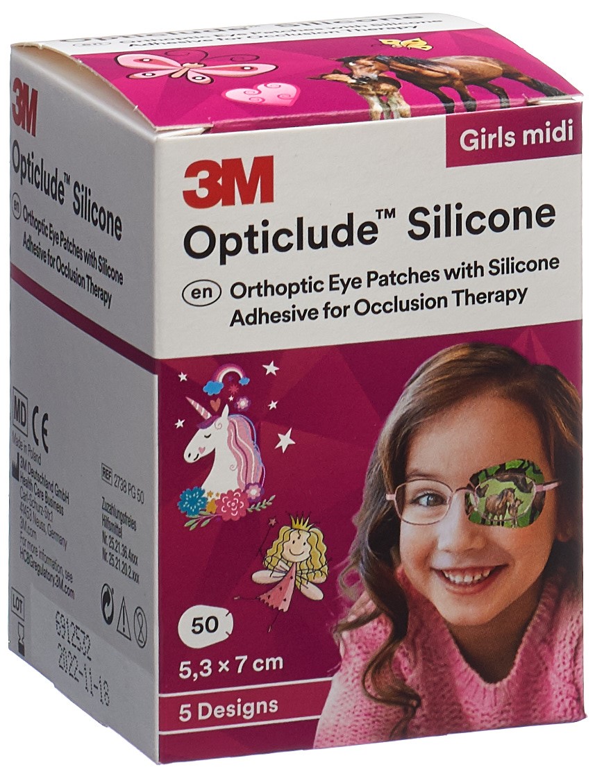 Opticlude Silicone Augenverband 5.3x7cm Midi Girls