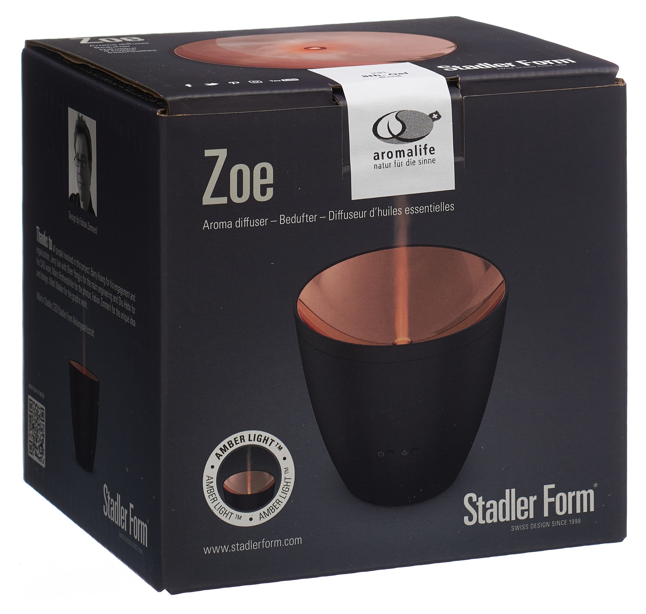 aromalife Zoe Aromavernebler Amber Light schwarz