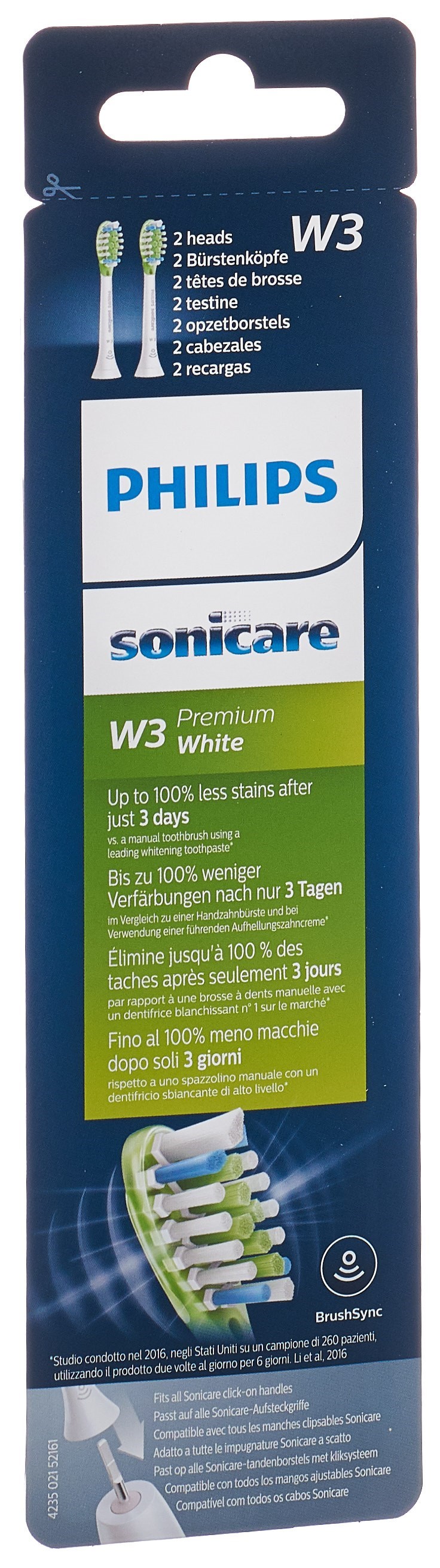 PHILIPS Sonicare Ersatzbürstenköpfe W3 Premium White HX9062/17