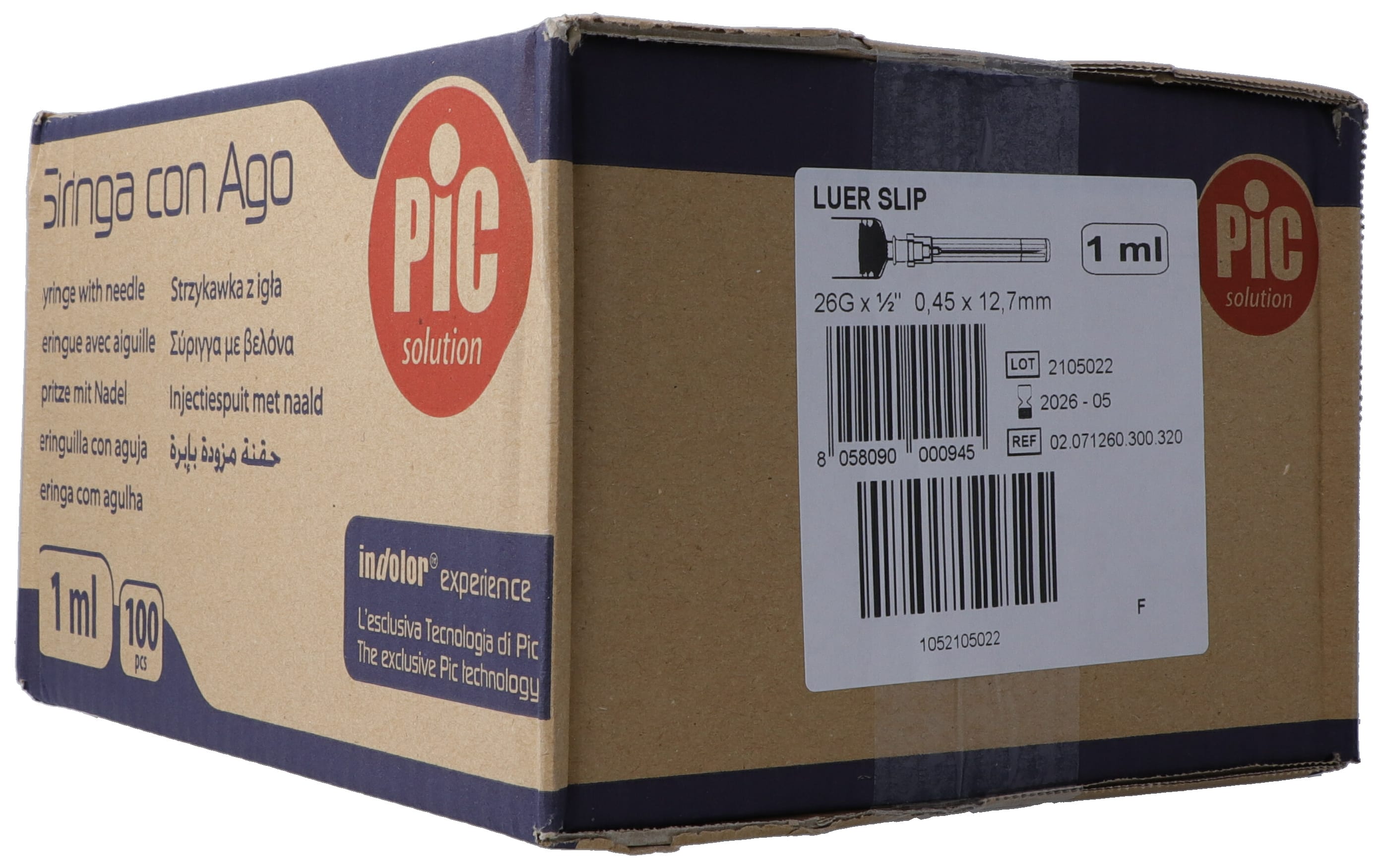 PIC SOLUTION Einmalspritze 1 ml TUB Luer