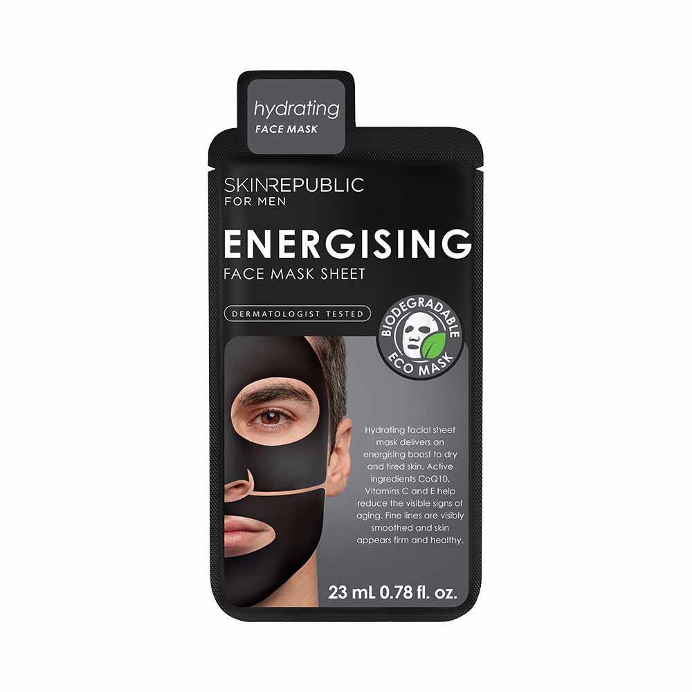 skin republic Men's Energising Face Mask Sheet Sheet