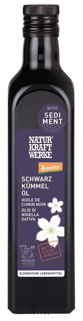 NaturKraftWerke Schwarzkümmelöl nativ mit Sediment Demeter