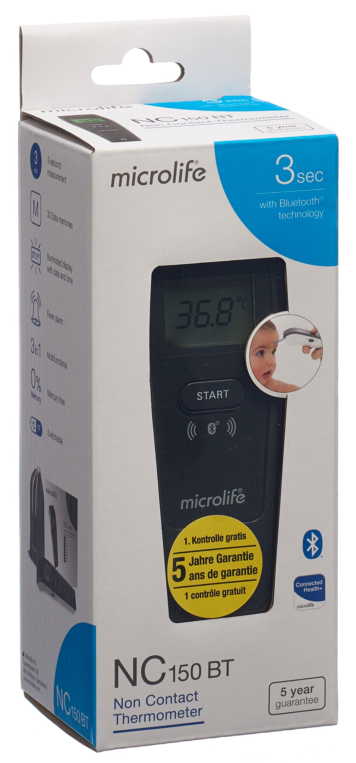 Microlife non-contact Bluethoot Fieberthermometer NC150