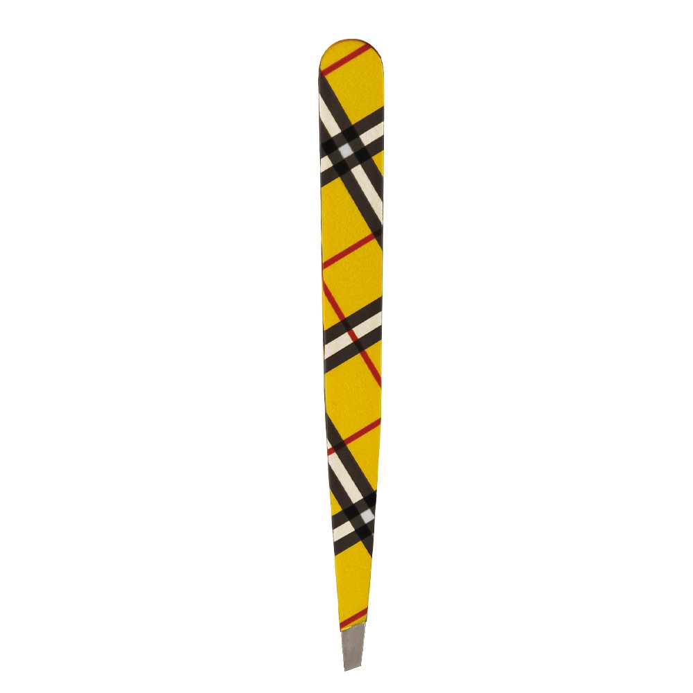 Hausmann Pinzette schräg Karo Design gelb