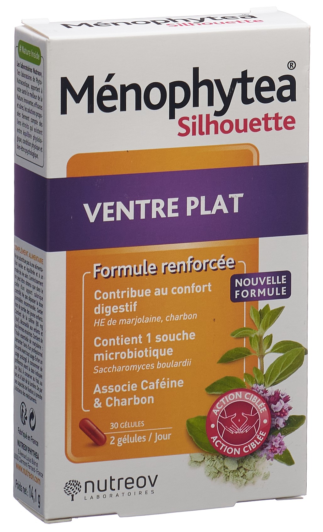 Ménophytea Flacher Bauch Silhouette Gélules