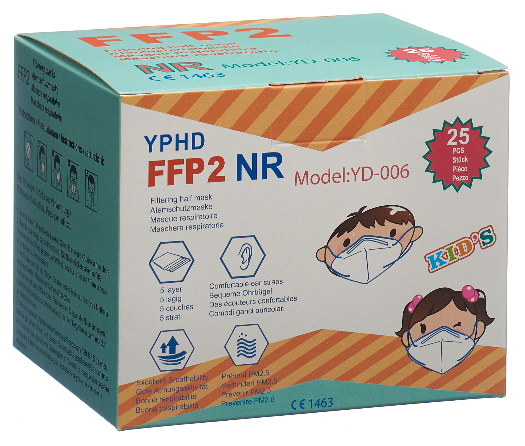 YPHD Kinderatemschutzmaske FFP2