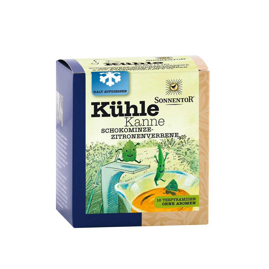 SONNENTOR Kühle Kanne Teepyramiden Schokominze-Zitronenverbene BIO