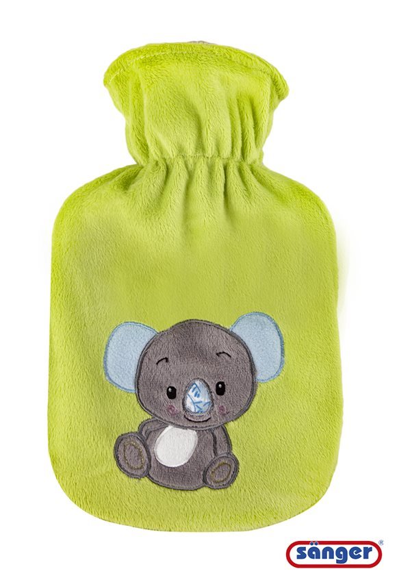 Sänger Wärmflasche aus Naturkautschuk mit Velourbezug 0.8l Koala