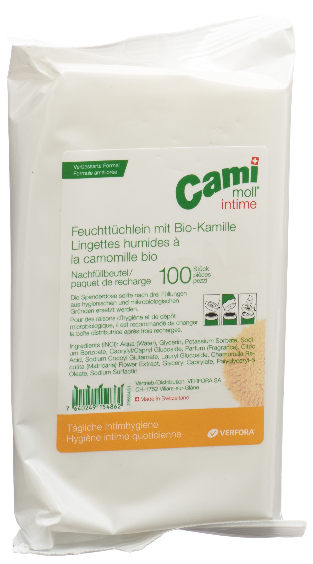 cami-moll intime Feuchttücher refill neue Formel