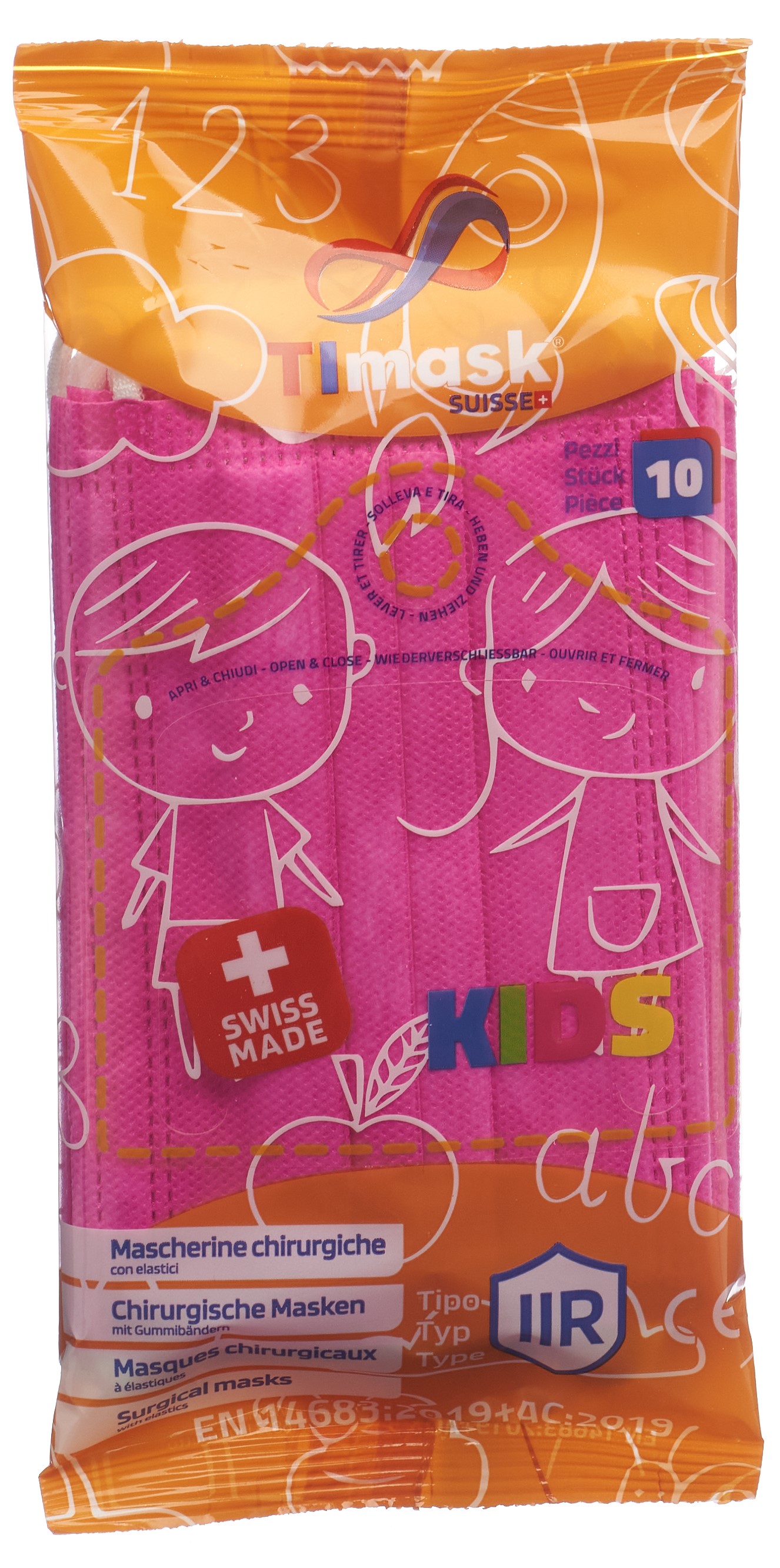 TImask Einweg-Medizinmaske Typ IIR KIDS fuchsia
