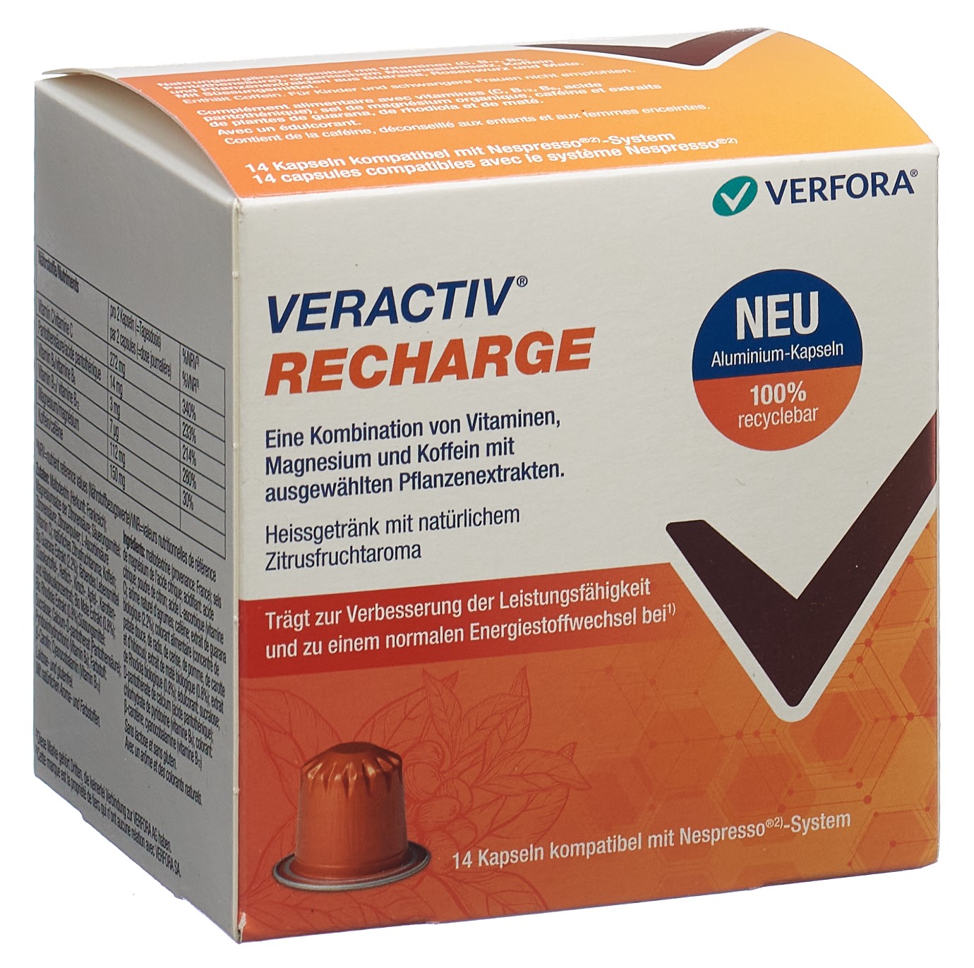 Veractiv Recharge nespresso Kapseln Alu