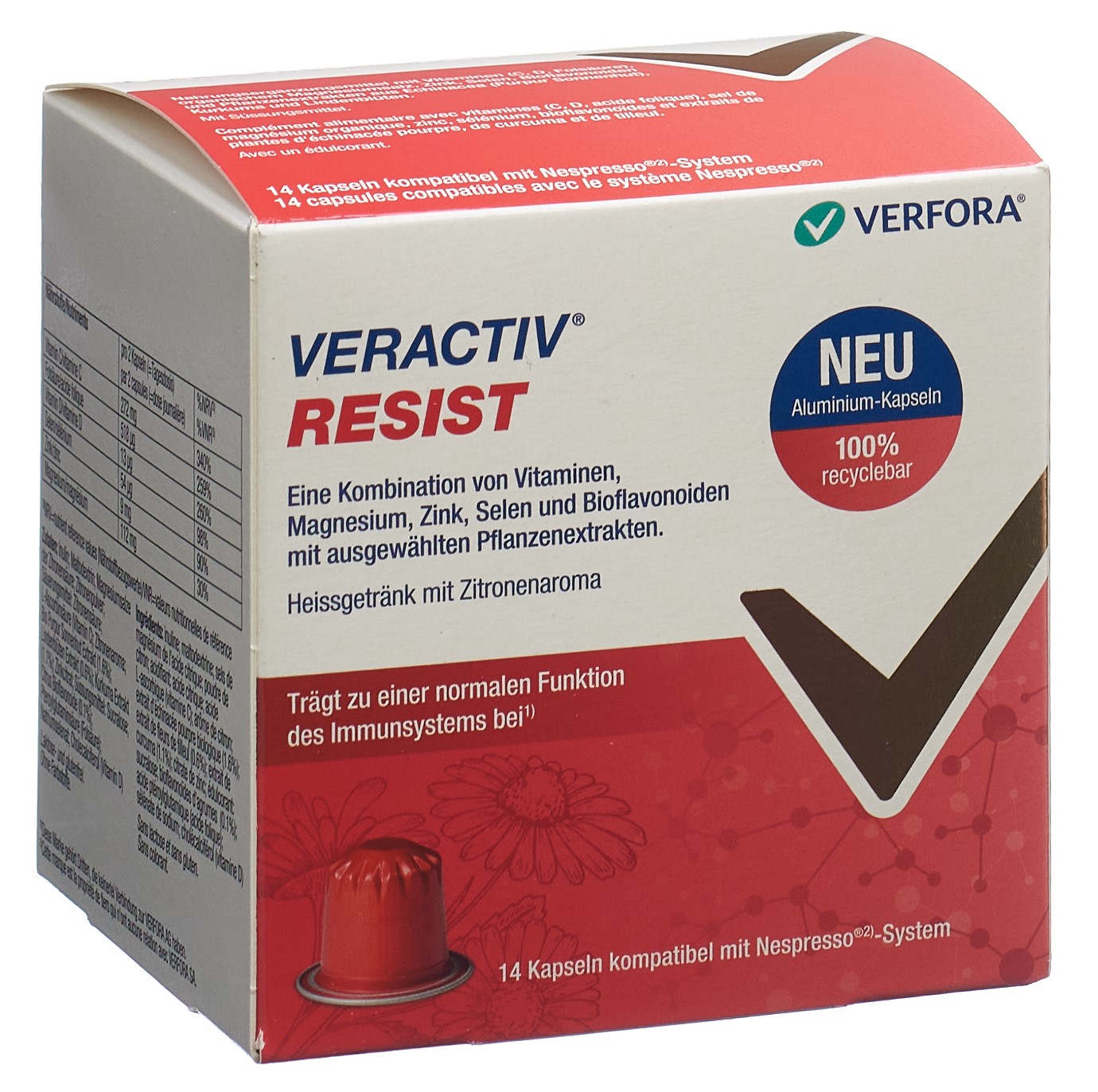 Veractiv Resist nespresso Kapseln Alu