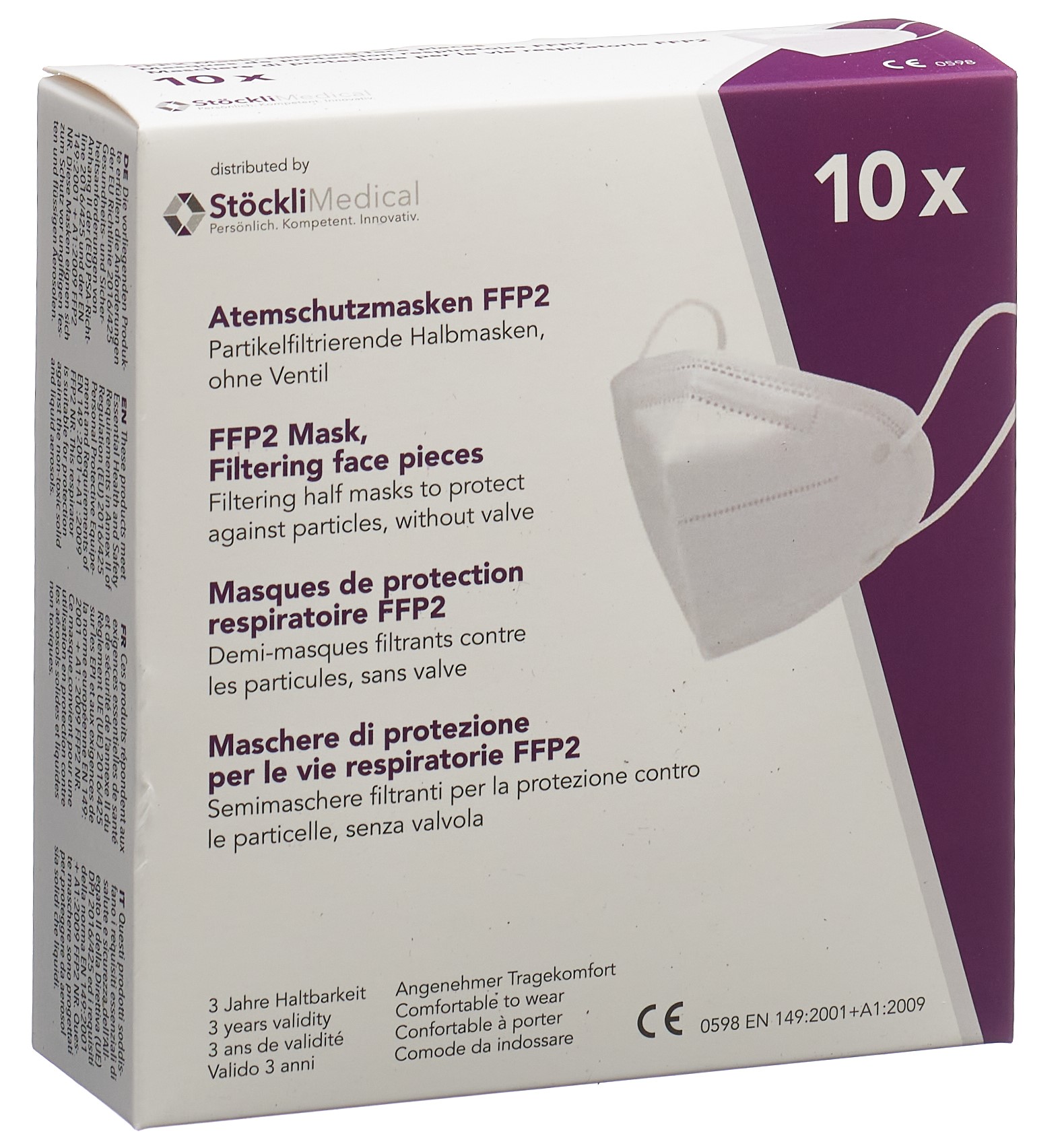 StöckliMed Atemschutzmaske FFP2 ohne Ventil CHN
