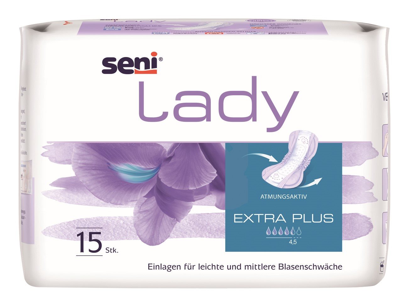 seni Lady Extra Plus Einlage atmungsaktive anatomische 15x33cm 4.5 Tropfen