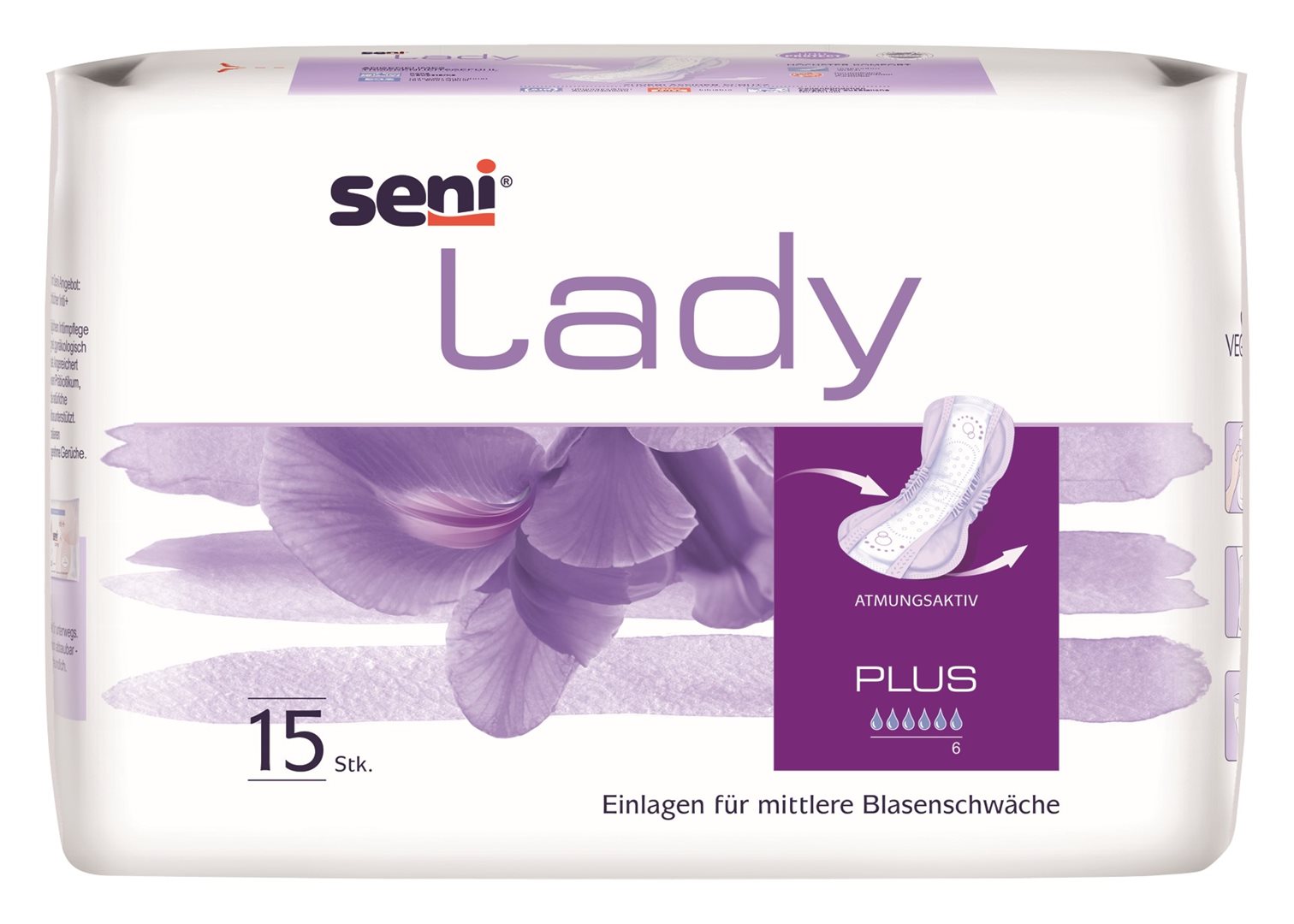 seni Lady Plus Einlage atmungsaktive anatomische 20.5x42cm 6 Tropfen