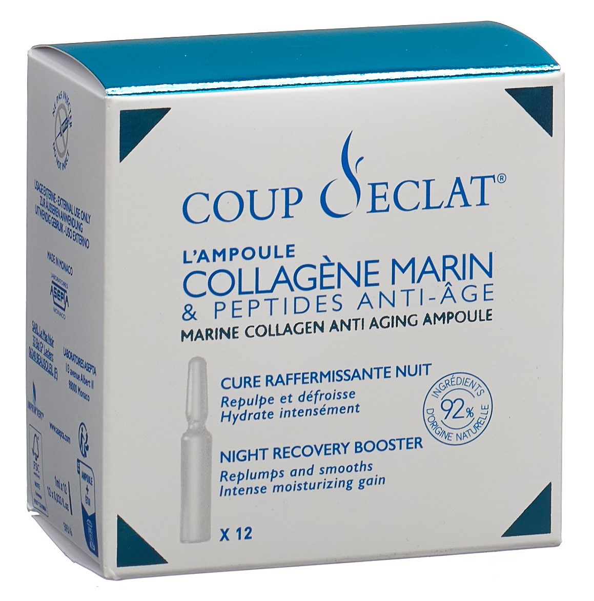 COUP d‘ECLAT Die Ampulle Meereskollagen und Anti-Aging-Peptide