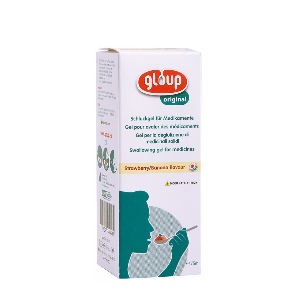 gloup Schluck Gel für Medikamente Original mit Erdbeer-Bananen-Aroma