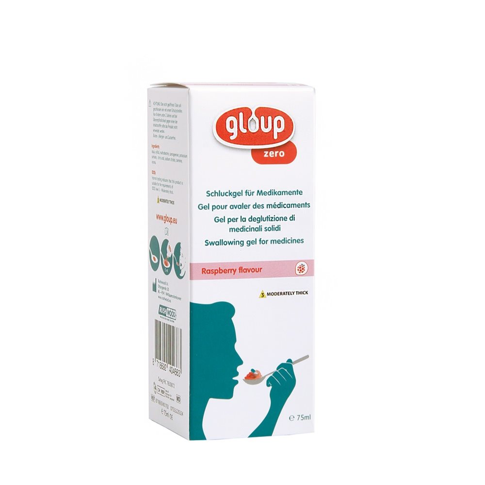 gloup Schluck Gel für Medikamente Zero mit Himbeer-Aroma