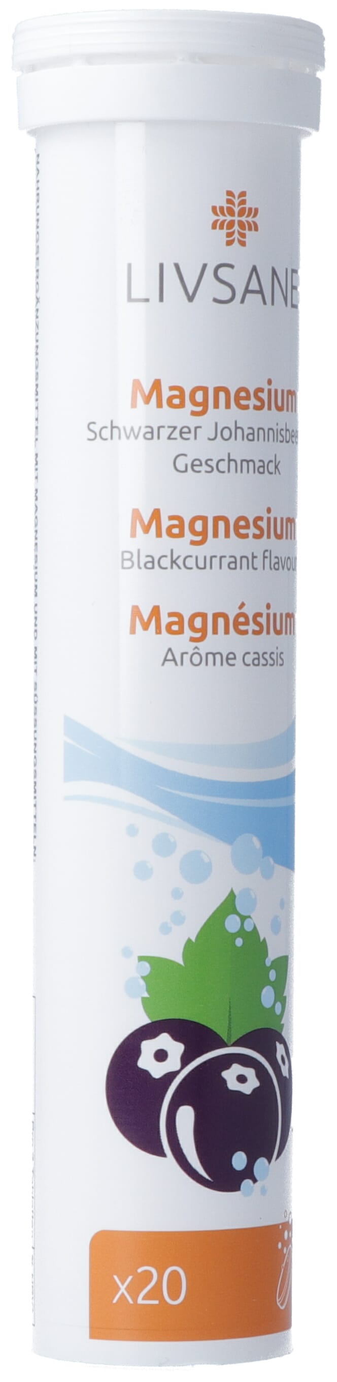 LIVSANE Magnesium Schwarzer Johannisbeeren Geschmack