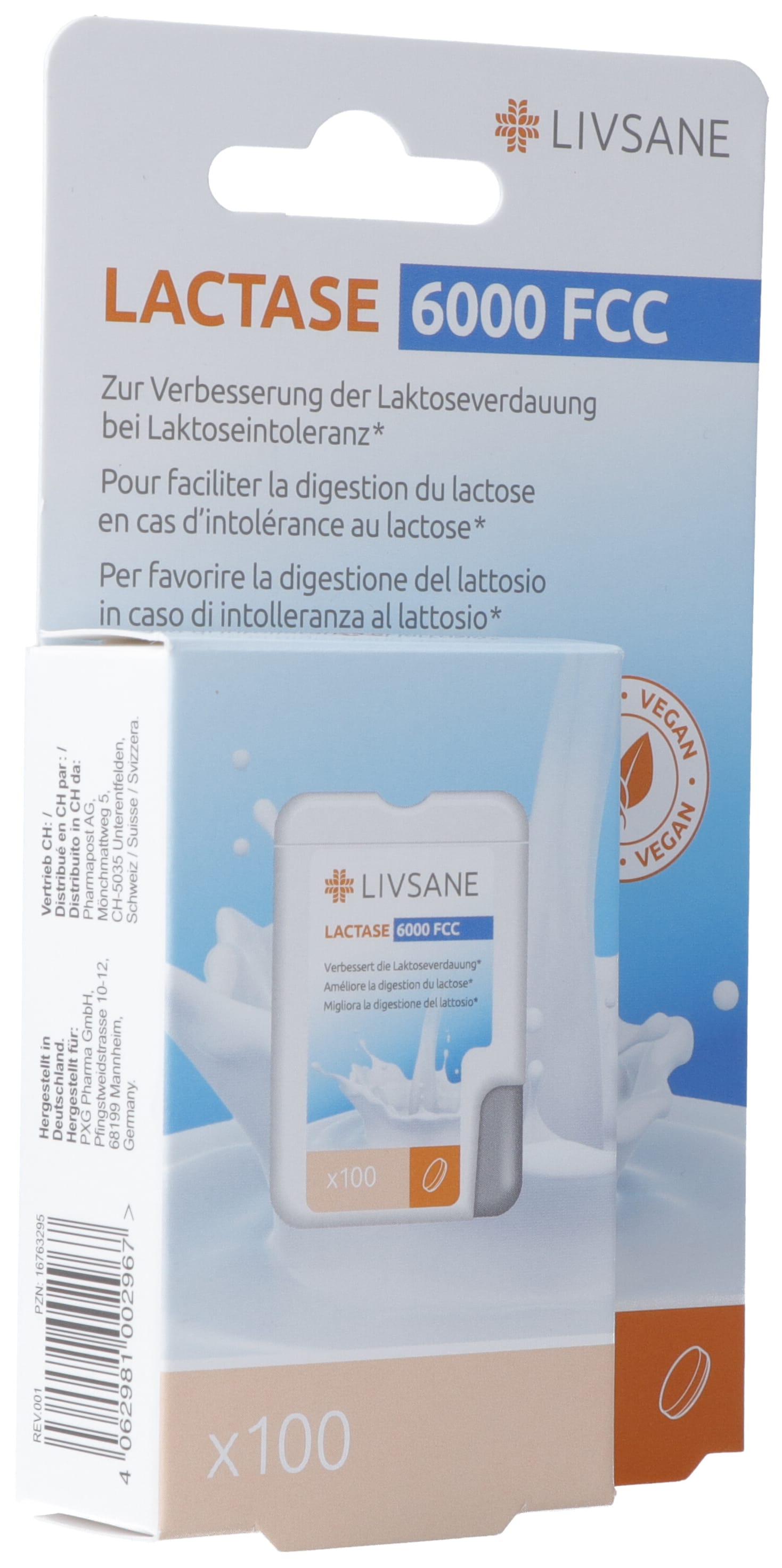LIVSANE Lactase 6000 FCC Tablette