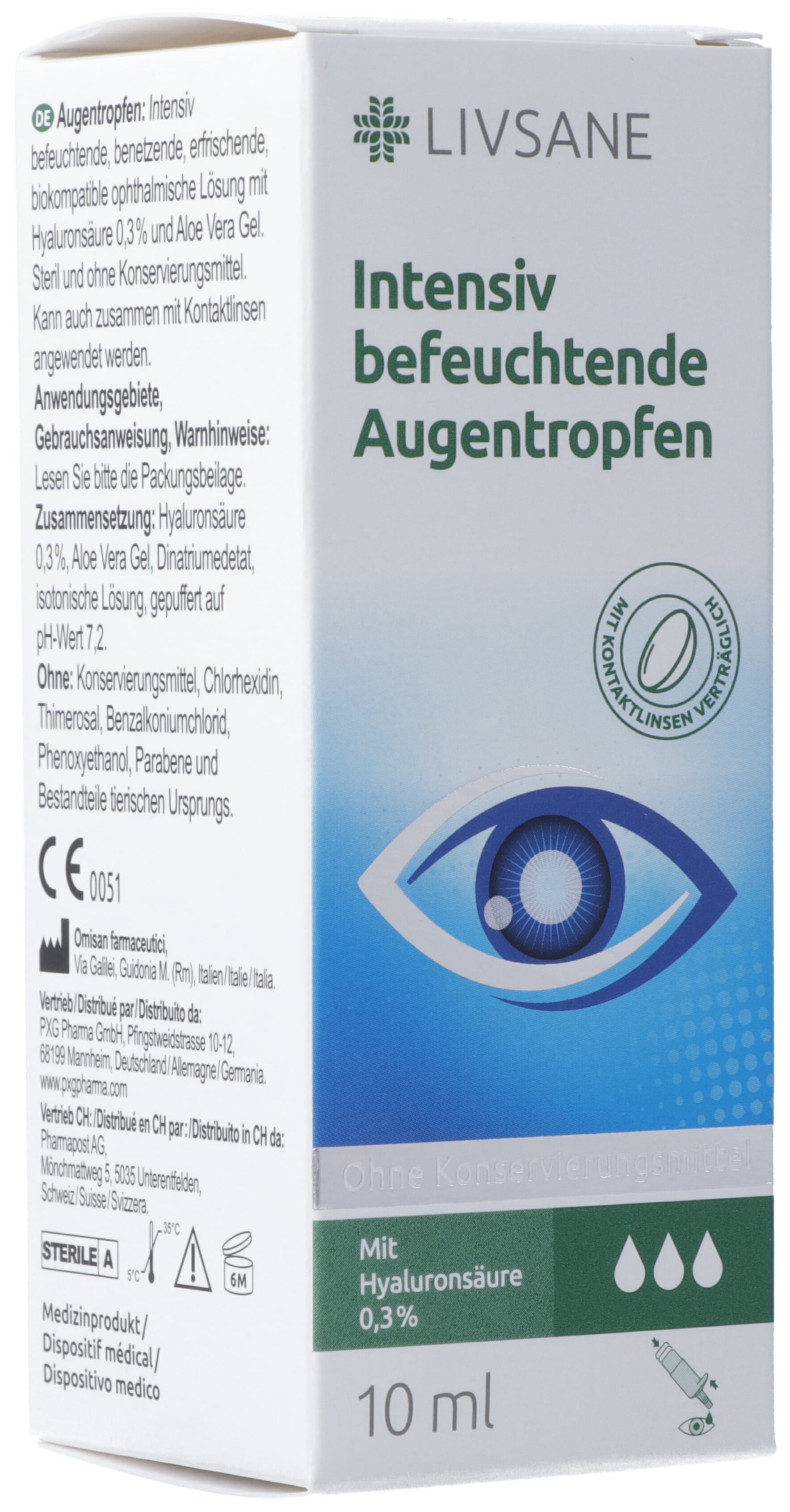 LIVSANE Intensiv befeuchtende Augentropfen