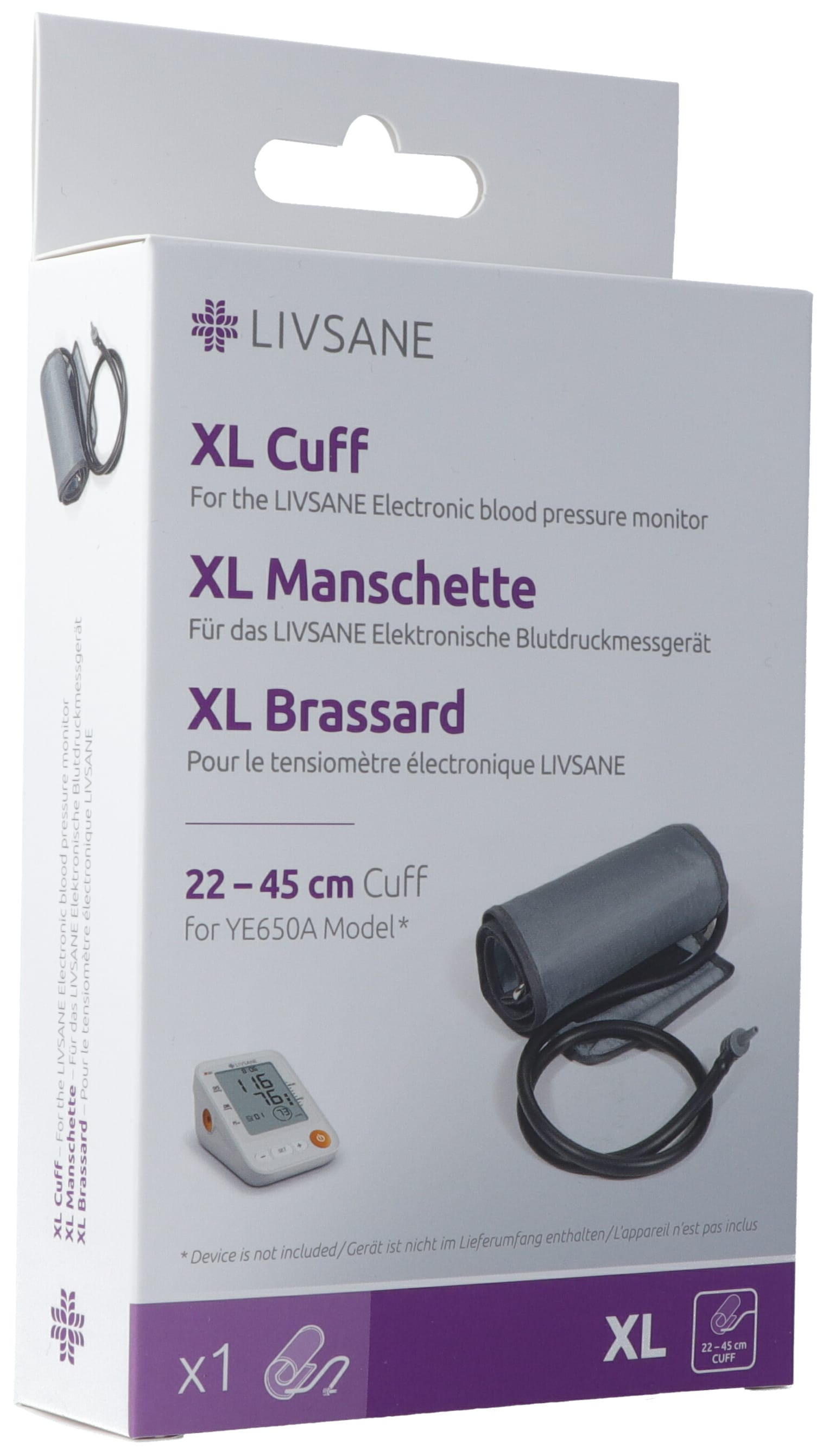 LIVSANE Manschette XL 22-45cm zu Blutdruckmessgerät YE650A