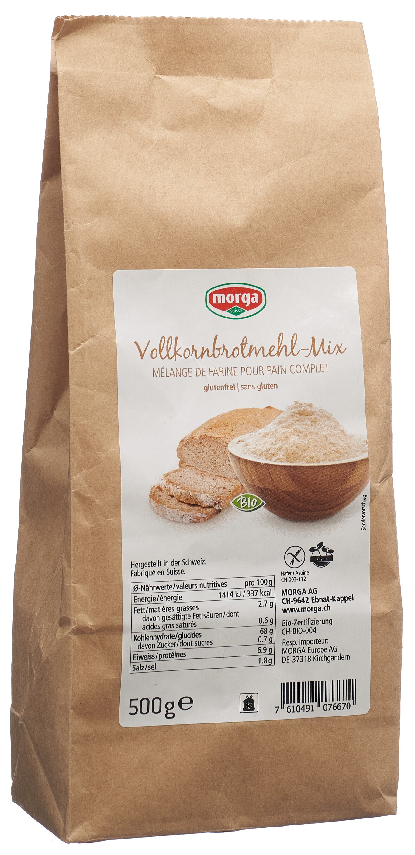 morga Vollkornbrot-Mehl-Mix glutenfrei Bio