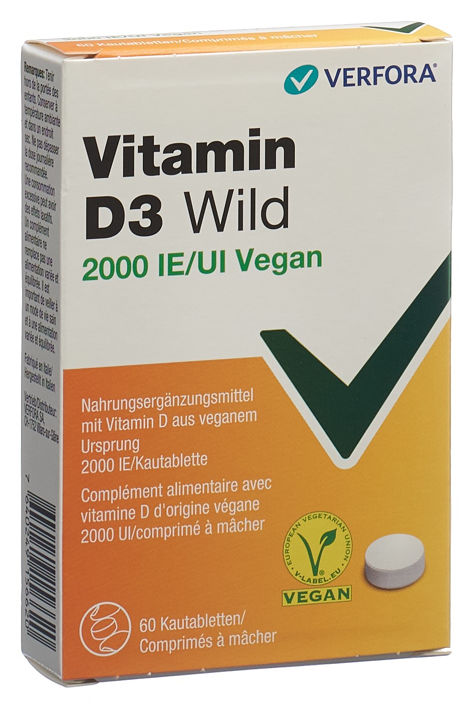 Vitamin D3 Wild Kautablette 2000 IE vegan