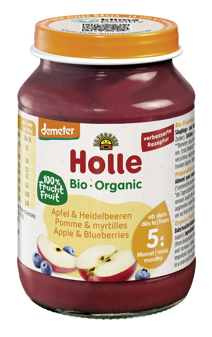 Holle Apfel und Heidelbeeren