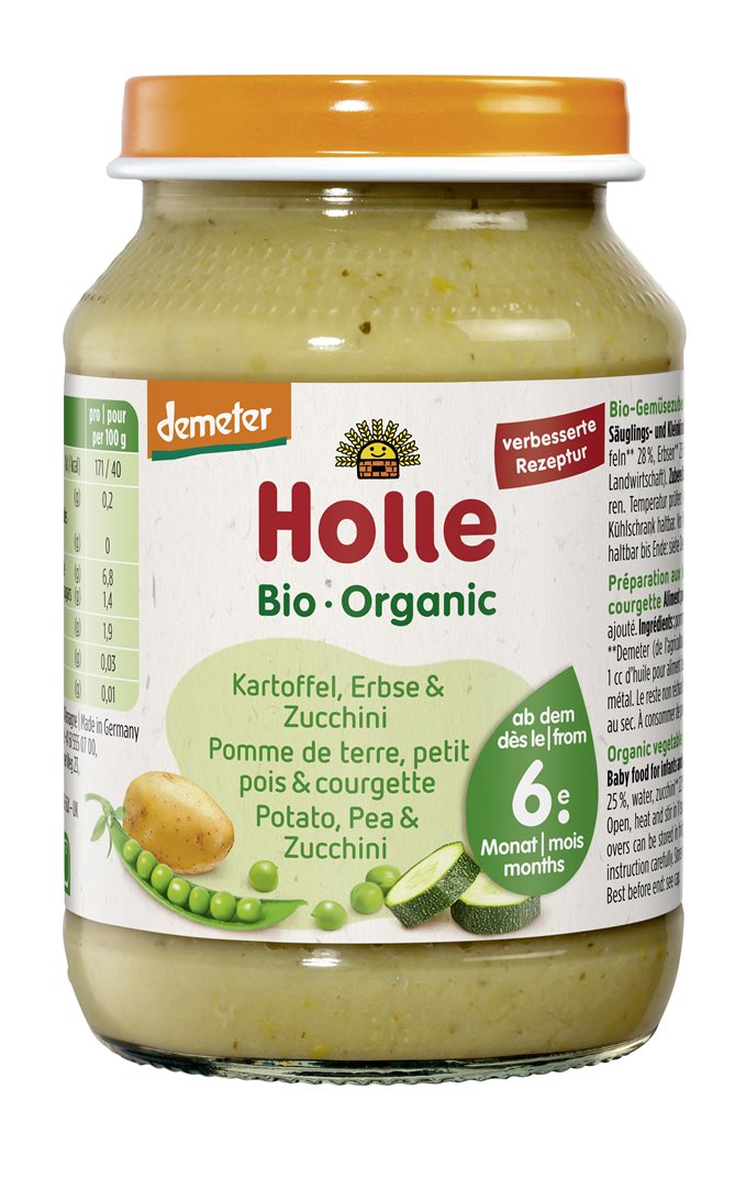 Holle Kartoffeln Erbsen und Zucchini