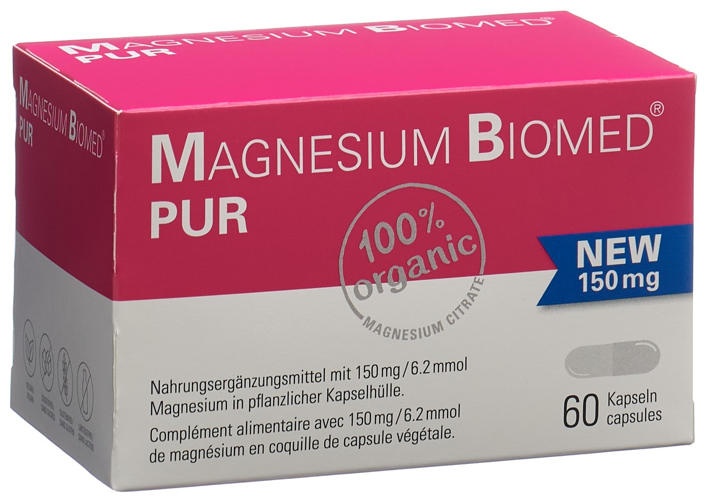 Magnesium Biomed PUR Kapsel 150 mg