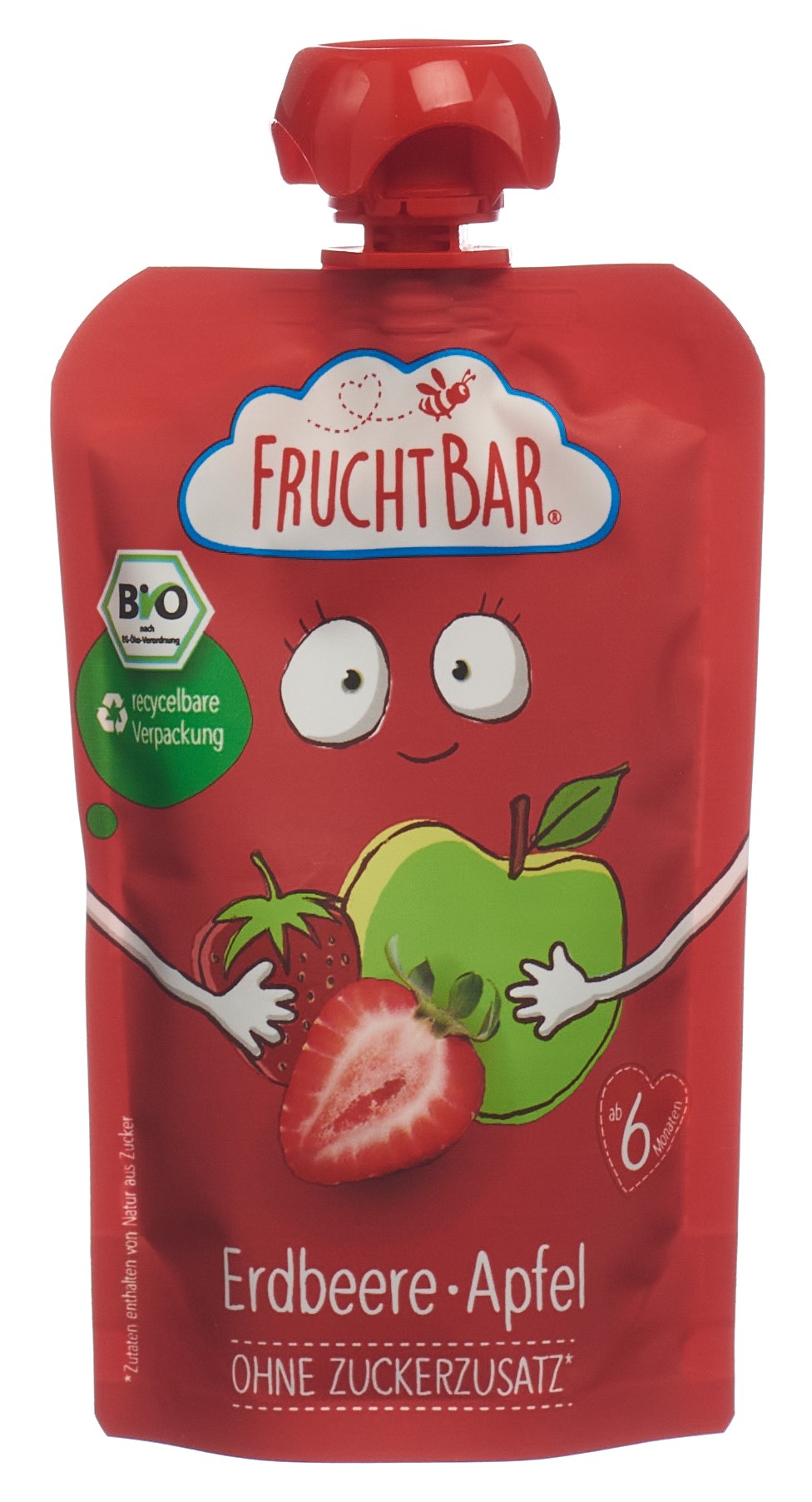 FRUCHTBAR Fruchtpüree Bio Erdbeere Apfel