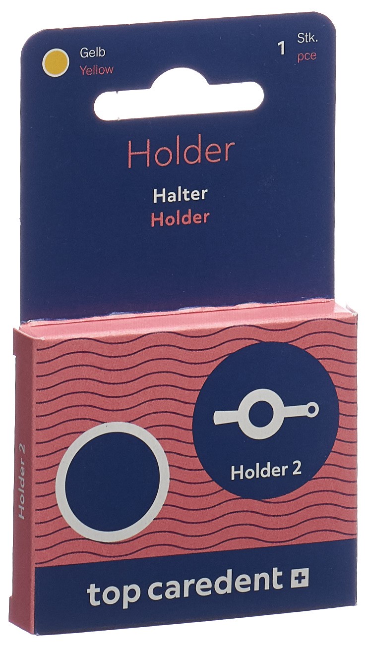 top caredent Holder 2 Halter für Interdentalbürsten S gelb