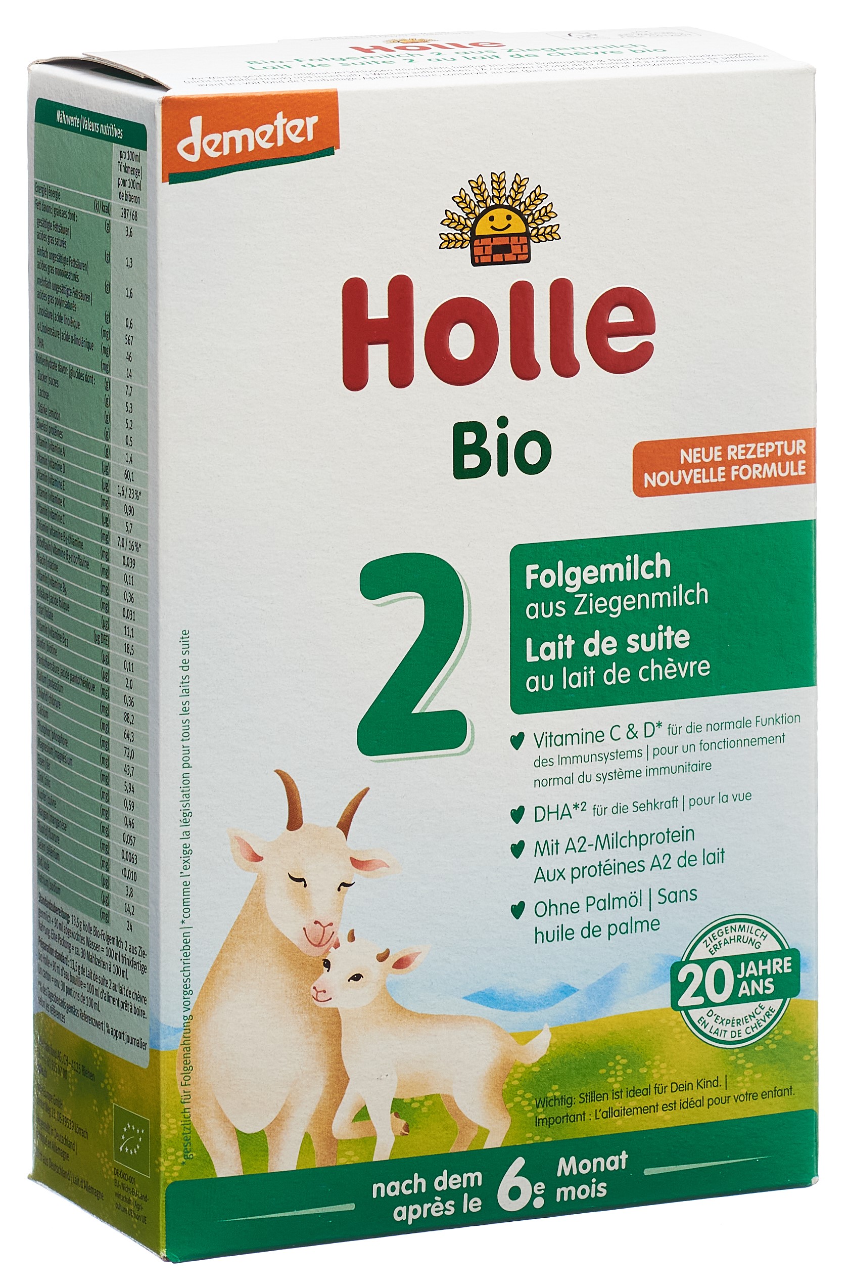 Holle Bio-Folgemilch 2 aus Ziegenmilch