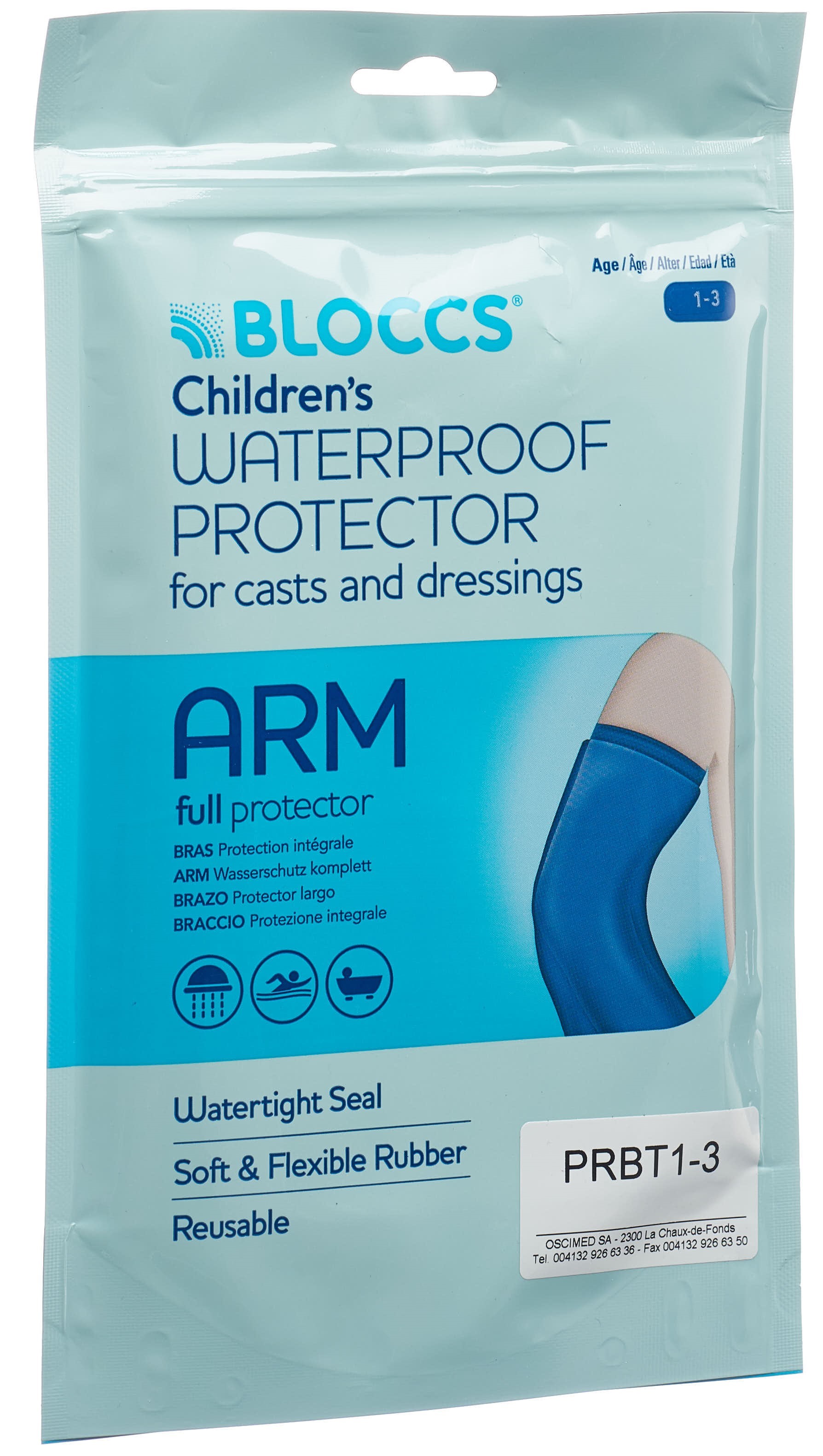 Bloccs Bad und Dusche Wasserschutz für den Arm 17-28/43cm Kind