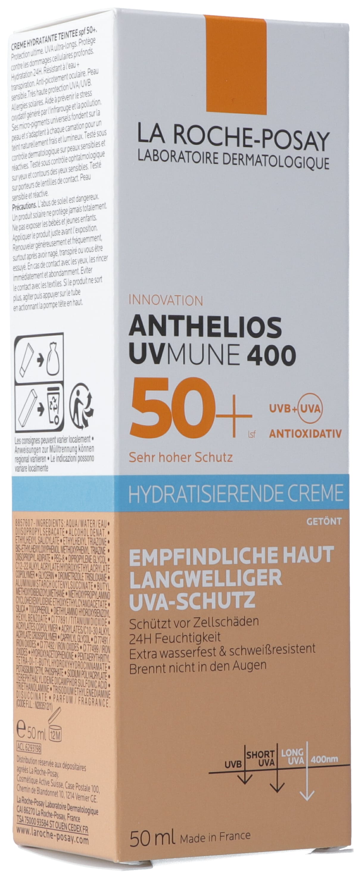 LA ROCHE-POSAY Anthelios Ultra Creme UV Mune getönt 50+