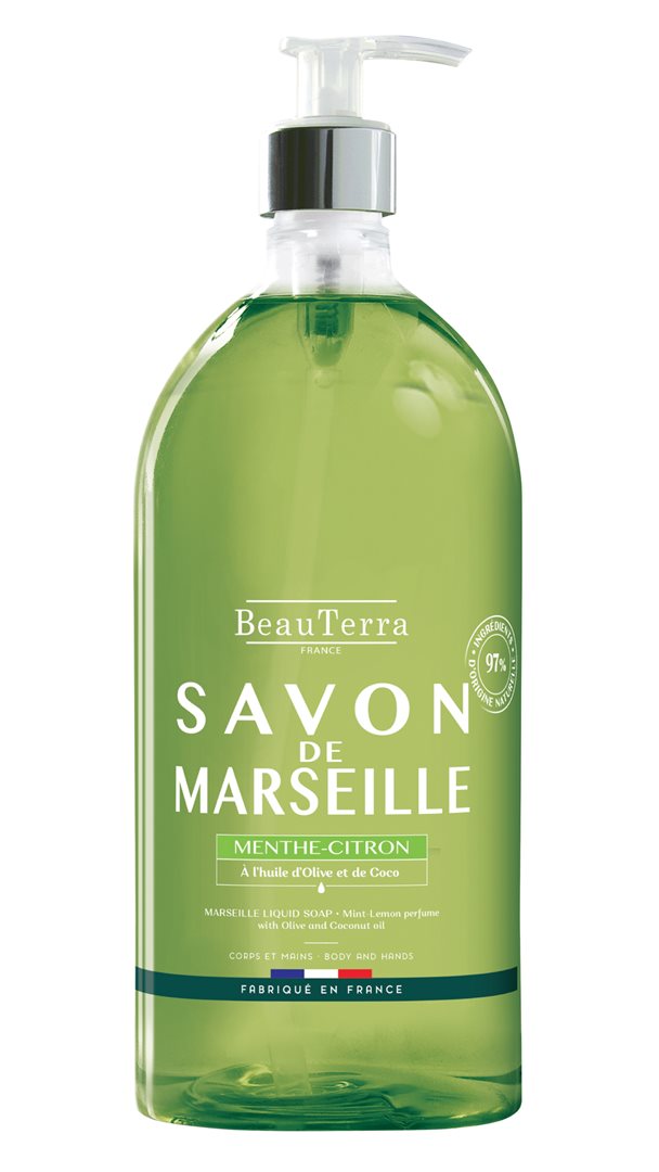 BeauTerra Flüssigseife Marseille Minze Zitrone