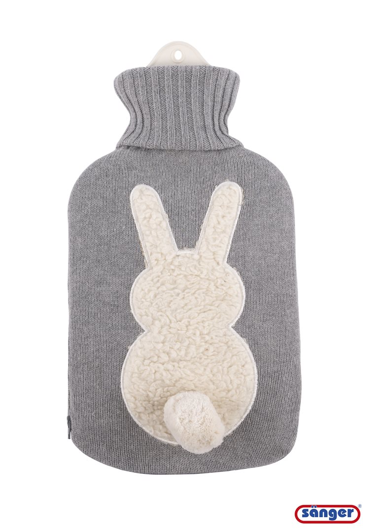 Sänger Wärmflasche aus Naturkautschuk mit Strickbezug 2l Hase