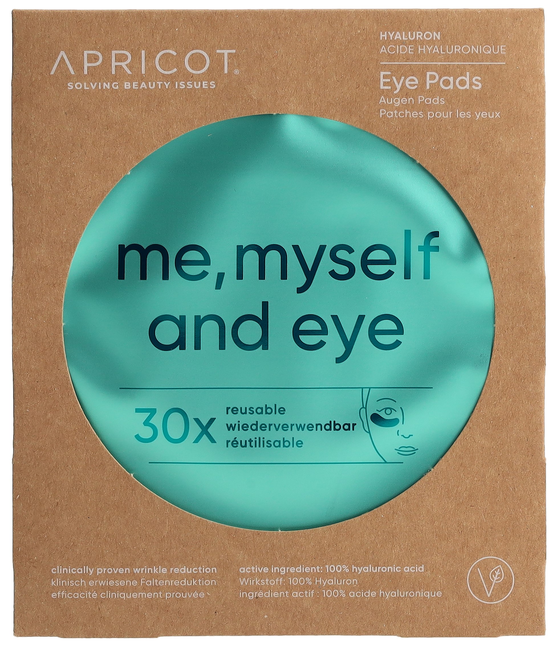 Apricot Apricot wiederverwendbare Anti-Falten-Augen Pads mit Hyaluron