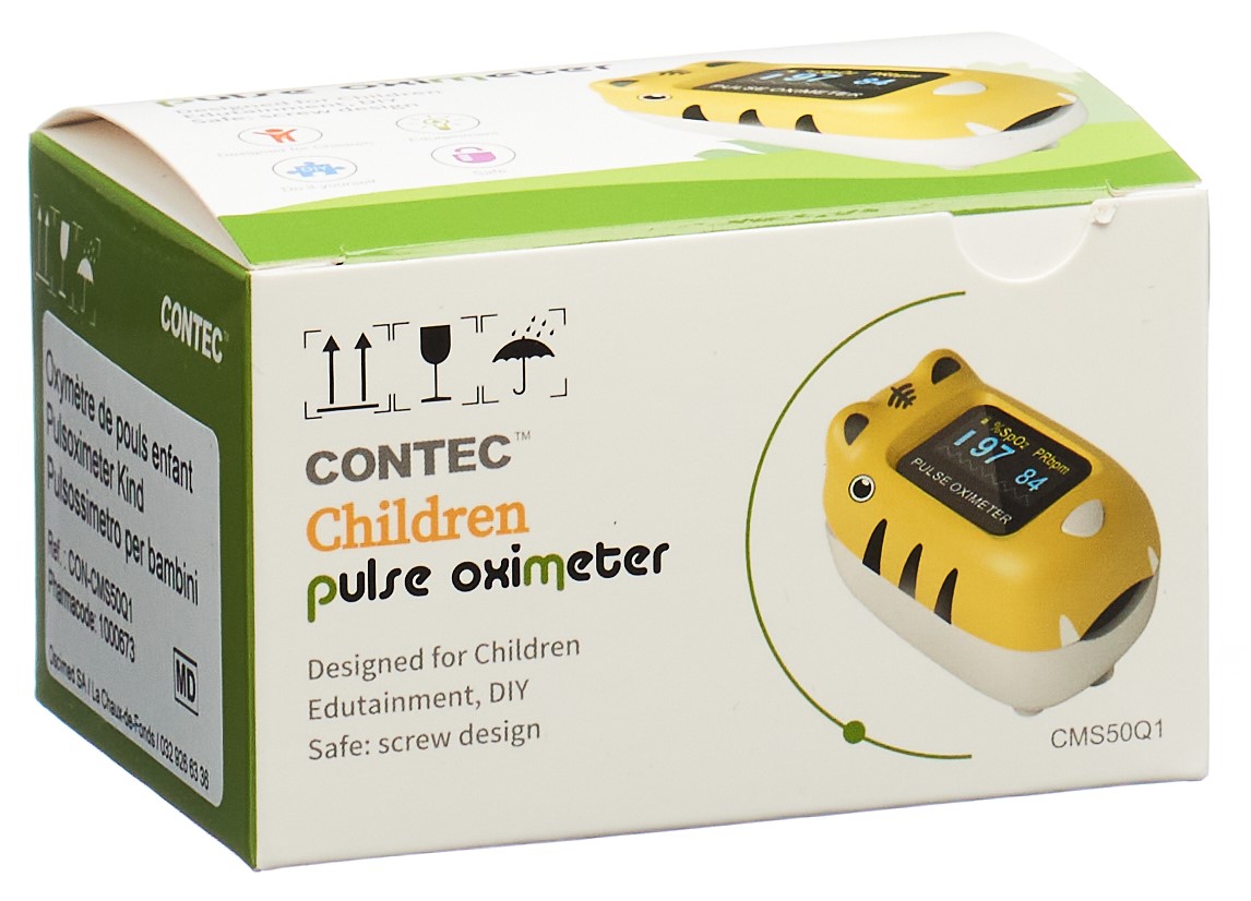 Contec Pulsoximeter für Kinder ab 10 kg mit Batterie geliefert